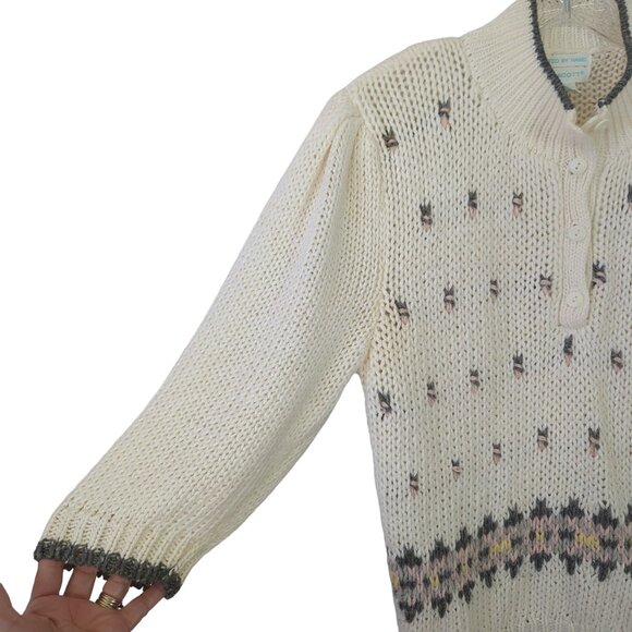JAMIE SCOTT Vintage Women's sweater sz M long sleeve sweater knitted by hand - Picture 3 of 16